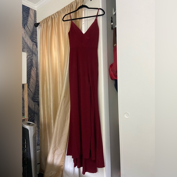 Jump Apparel Plunge V-Neck Jersey Gown with leg slit - Picture 2 of 3